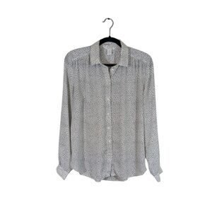 H&M Black & White Women’s Polka Dot Button Down Top Size 8